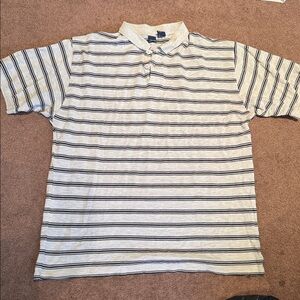 Vintage Cherokee Gray and Blue Striped Polo